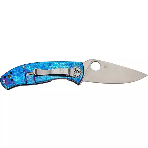 Ніж Spyderco Tenacious, D-2, Titanium к:blue, фото , изображение 2